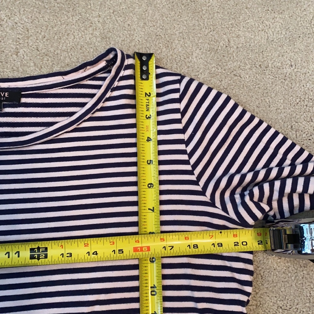 **FREE W/PURCHASE** Curve appeal navy blue and pink stripe pullover top. - Picture 11 of 16